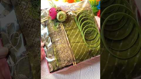 Saree Packing Idea for Wedding | Bridal Saree Packing | Gift Wrapping Idea #shorts #trousseaupacking