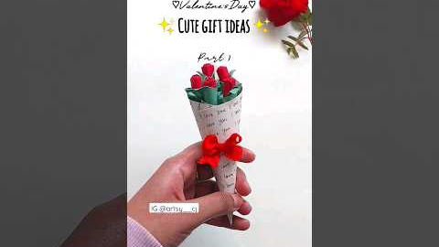 Cute Gift Ideas💗Valentine's Day Gift Ideas💗DIY Paper Bouquet💐 #shorts#valentinesday#paperflower