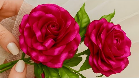 Easy Satin Ribbon Roses 🌸 DIY Flower Bouquet in Minutes