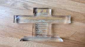 15 Year Anniversary Gift Idea | Glass Cross Keepsake for Couples