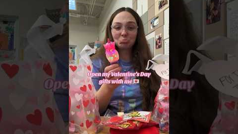 Open my Valentine’s Day gifts with me 🩷💌 #teacher  If you’re reading this, go watch part 1 ☺️