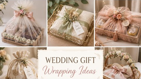 💝 Elegant Wedding Gift Wrapping Ideas 🌸#wedding#WeddingGiftIdeas#GiftWrappingIdeas#BridalGiftPacking