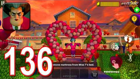 Scary Teacher 3D - Gameplay Walkthrough Part 136 - 3 New Levels Valentines Day Update (iOS, Android)