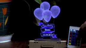 Personalized Balloons Acrylic 3d Illusion Led Lamp |Name Written Gift |Name Gifts | Customized Gifts