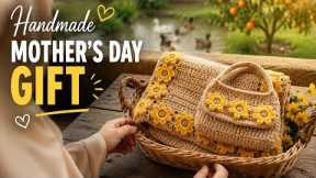 I Crocheted the Perfect Mothers Day Gift for My Mom   Handmade Shawl&Matching Purse DIY Crochet Gift