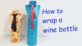 Wrapping a wine bottle | shirt and tie bottle wrap | 如何包裝壹瓶紅酒送禮 #bottlegiftwrapping