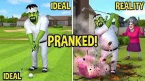 💘 Valentine’s Day Prank on the Imposter! 😆 Ruin His Golfing Skills for Miss T! | Scary Teacher 3D